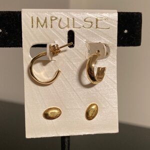 Impulse Elegant Gold Earrings Set